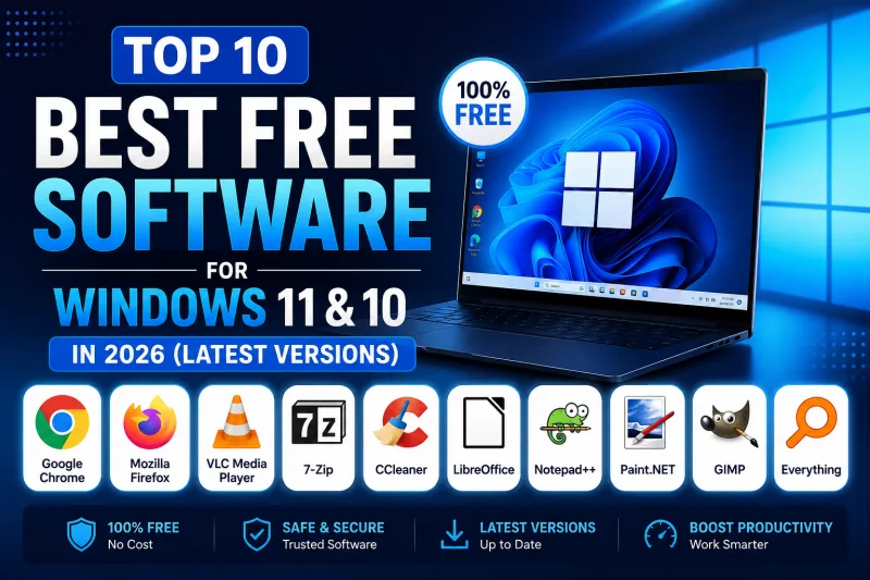 Top 10 Best Free Software for Windows 11 & 10 in 2026 (Latest Versions)