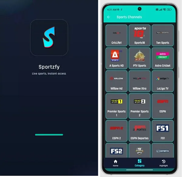 Sportzfy Android TV APK download