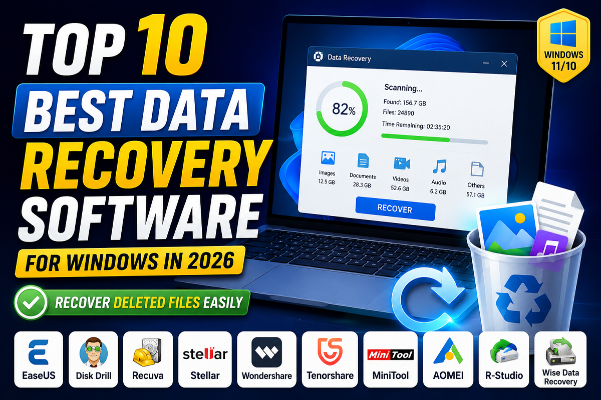 Top 10 Best Data Recovery Software for Windows in 2026 (Recover Deleted Files Easily)