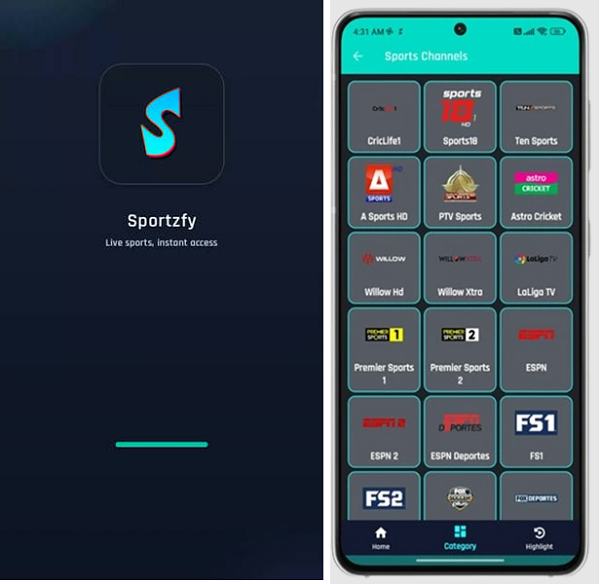 Sportzfy Android TV APK download